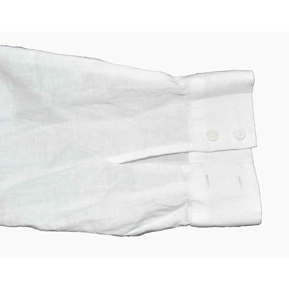 A6 Auth EILEEN FISHER White Organic Linen Classic Collar Long Shirt Dress Sz XL - Picture 6 of 7